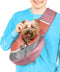 Pet Sling Carrier for Teacup & Toy Breed Puppies & Cats (Under 6lb) - Soft Pouch for Small Dogs, Red