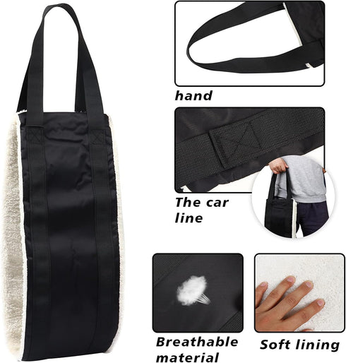 20-150lb Dog Sling for Large Dogs, Heavy Duty Portable Lift Harness, Black, Large, Hind Leg Support