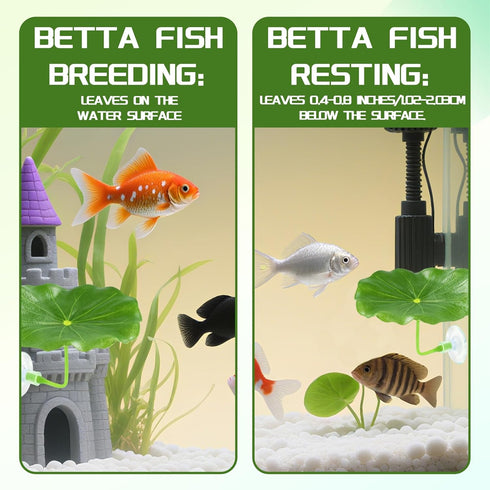 Pretwad 6 Hammock PCS Betta Fish Leaf - Soft Leaf Beds, Adjustable Plastic Bettas Bed Aquarium Decor, Betta-Fish Tank