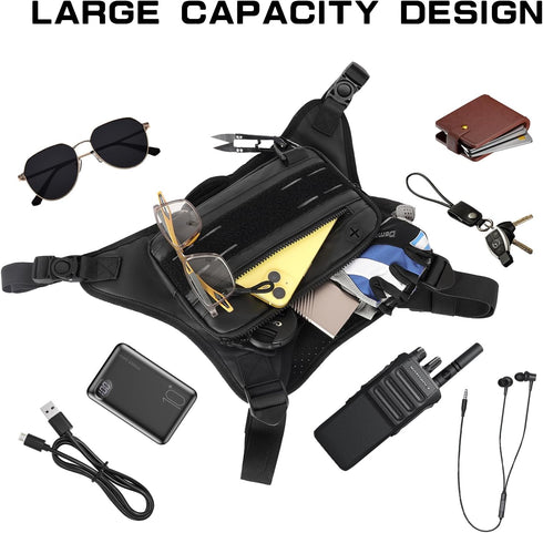 Sports Chest Bag for Men Women, Running Vest Bag with Built-in Phone Holder for Workouts, Ski, Cycling, Hiking,