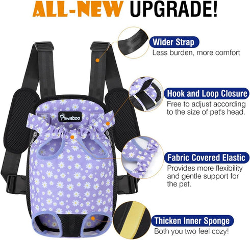 Backpack, Backpack Pawaboo Pet Carrier Adjustable Pet Front Cat Dog Carrier Purse Travel Bag, Legs Out, Easy-Fit