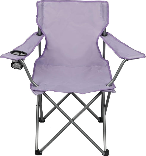 Generic Basic Quad Folding Camp Chair with Cup Holder, Lavender Adult Portable Outdoor