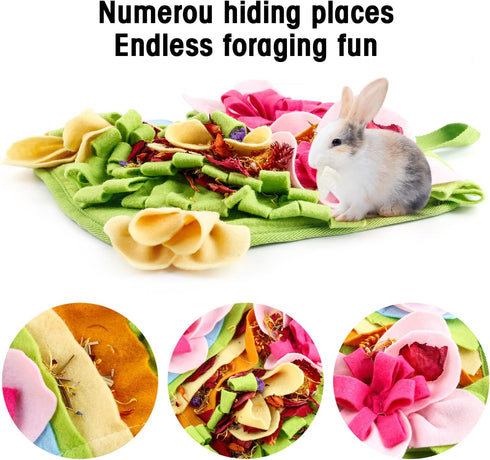 Generic 11.8" 11.8" Rabbit Foraging Mat, X Interactive Feeding Game, Machine Washable Felt Fabric Pet Foraging Mat