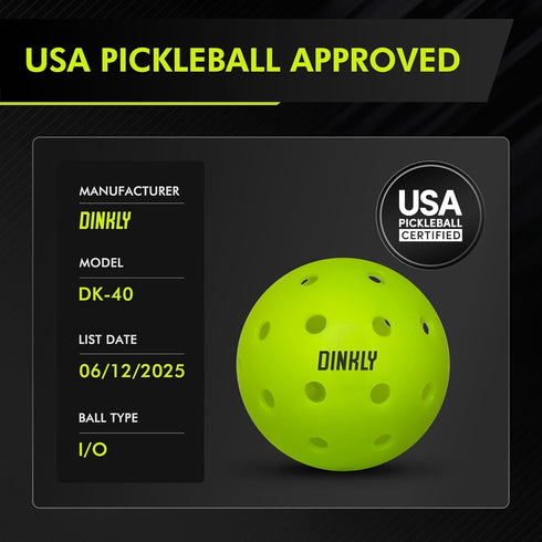Seamless 40 Pickleball Balls, Outdoor Pickleballs USAPA Approved, Enhanced Durability Pickle Ball with Roto-Molded