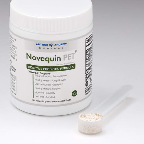 Arthur Andrew Medical Novequin PET Digestive Probiotic Formula for Pets, Non-GMO, 90 Grams (90 Servings)