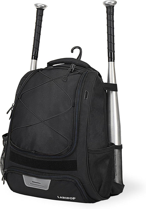Youth Baseball Bag, Bat Backpack for Softball and T-ball Gear with Shoe Compartment