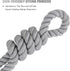 5 FT Dog Leash, Handmade Braided Cotton Rope with Leather Handle for Small Medium Large Dogs, Grey