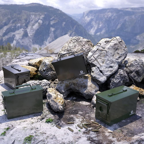 HARDROCK 30 50 Cal Ammo Can Metal 9mm Ammo Box Storage Crate Case for Shotgun Bullet, Rifle, Nerf Ammunition Waterproof