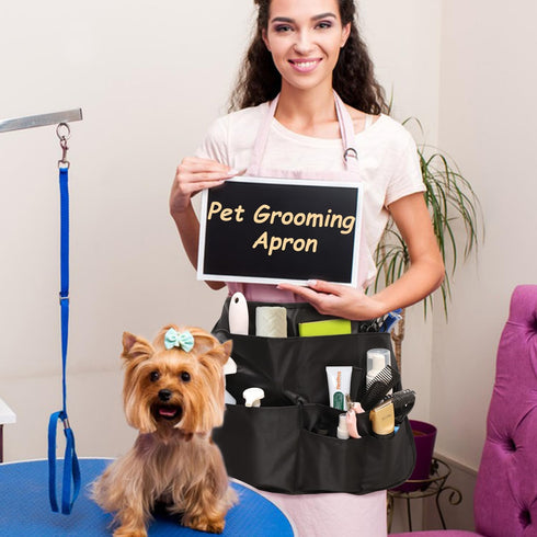 Rsobl Pet Groomer Pocket Apron, Waterproof Grooming Apron for Beauticians, Pet Grooming Kit for Cats and Small Dogs