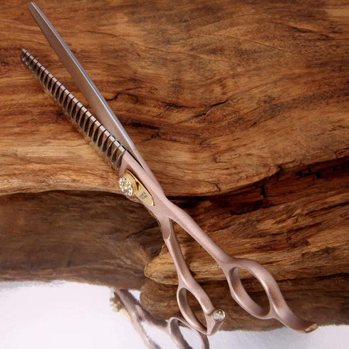 Fenice Peak Thinning Shears for Dogs and Cats, Professional 440C Stainless Steel Trimming Scissors 7.5''