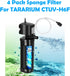 TARARIUM CTUV-H6F Aquarium Filter Sponge Replacement Filters 4 Pack CTUV-H6F-800A, Coospider-repta CTUV-H6F-AQ028