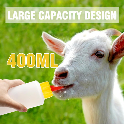 ZUDKSUY 6-Pack 400ml Set Goat & Lamb Feeding Bottles with Soft Nipples, Kid Livestock Nursing Kit for Baby Goats