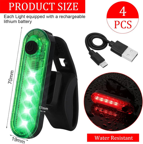 6 4 Treela Pcs LED Navigation Kayak Lights with Safety Whistle Battery Operated Stern Boat Lights Rechargeable Boat
