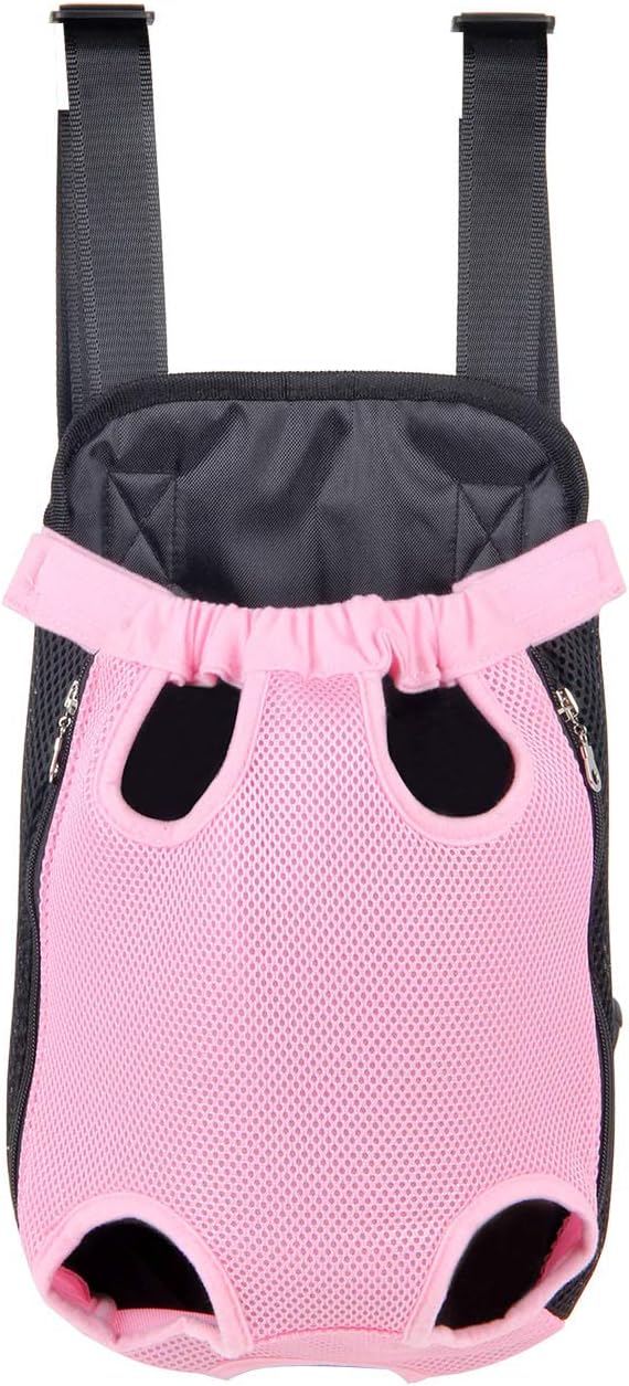 Dog Carrier - Pink Legs Out Front Pet Carrier Backpack - Comfortable Puppy Bag with Shoulder Strap for Travel Hiking