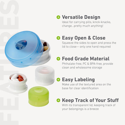 humangear GoTubb Hard Container - Easy Open, Food-Safe Material, Clear/Blue, Large