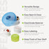 humangear GoTubb Hard Container - Easy Open, Food-Safe Material, Clear/Blue, Large