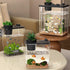 Quaziret Fish Tank Aquarium Starter Kit, Mini Desktop Rectangular Fish Tank with Pump, LED, Simulated Water Plants