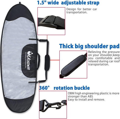 Travel,5'0"-9'10" UCEDER Surfboard Cover and Surfboard Storage Bag for Outdoor Surfboard Bag,Maximum Protection