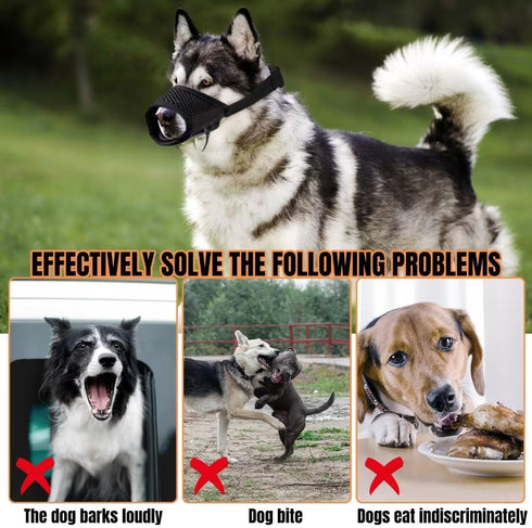 Lxnoap Black Quick Muzzle for Small Dogs, Adjustable & Comfortable Mouth Cover, Size S