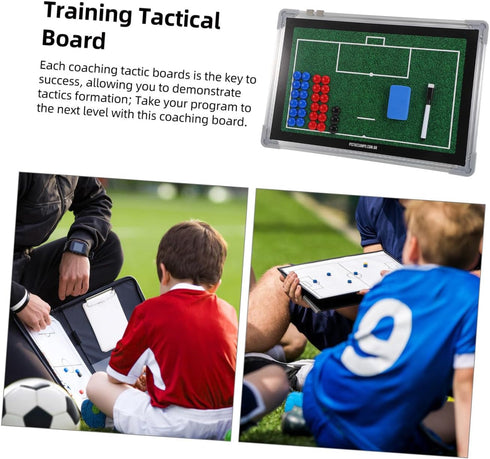 VALICLUD Soccer Coaching Board Aluminum Alloy Football Whiteboard Magnetic Dry Erase Portable Sports Match Planning