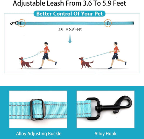 Reflective Dog Collar and Leash Set with Safety Locking Buckle, Adjustable Nylon Pet Collars for Small Medium Large Dogs