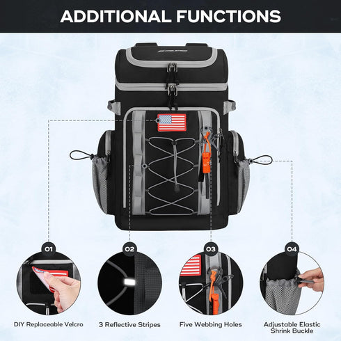 Maelstrom Backpack Cooler, Soft Lightweight Leakproof Cooler Bag, Insulated for 50 Cans Hot/Cold