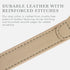 Cupertino Dog Collars, Harnesses & Leashes - Vegan Leather with Dog Tracker Device Holder, Adjustable (Small, Beige)