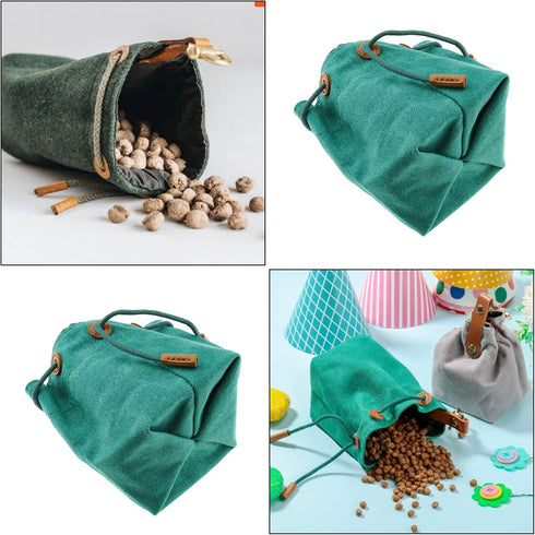 Create Idea Dog Treat Pouch, Cleanable Dog Treat Training Bag with Clip and Drawstring for Dog Training Outdoor