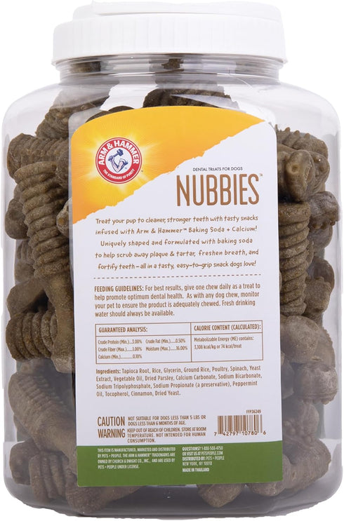 Hammer 62 Count, 52.8 Oz Arm & for Pets Nubbies Dental Treats Value Size - Baking Soda & Calcium Dog Dental Chews