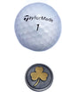 Irish Shamrock Ireland Clover Magnetic Metal Golf Ball Marker with Hat Clip Accessory for Men & Women