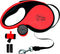 Dog Leash - Retractable Leash for Pets, 16FT Extendable Leash with Removable Poop Bag Dispenser (RED, MEDIUM)