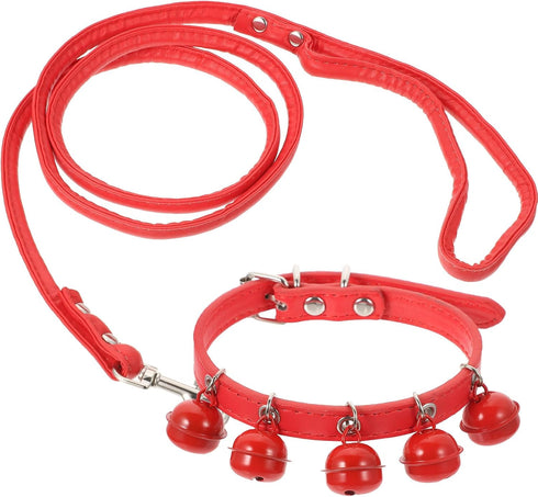 Balacoo Pet Collar and Leash Combo with Jingle Bell Dog Collar and Pulling Leash Rope Strap for Outdoor Use