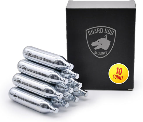 Guard Dog Security 12 Gram CO2 Cartridges - Non-Threaded for BB Gun, Airsoft Pistol, and Paintball Markers