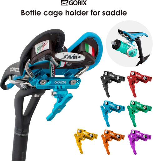 GORIX Bicycle Bottle Cage Adapter Mount, Adjustable MTB Road Bike Handlebar Water Bottle Holder (GX-SDLBC)