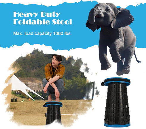 Spisces 1000 lbs 19.7-in Upgraded Collapsible Stool with Cushion, Capacity & High, Wider & Taller Heavy Duty Portable