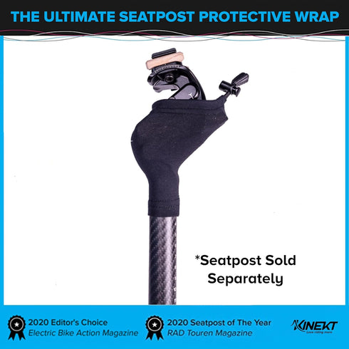 KINEKT Protective Wrap for Bike Suspension Seatpost, Abrasion Resistance Cycling Accessories, Black