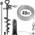 SELEWARE 49 ft Dog Tie Out Cable and Stake - Anti-Rust Dog Anchor for Large Dogs up to 220 lbs