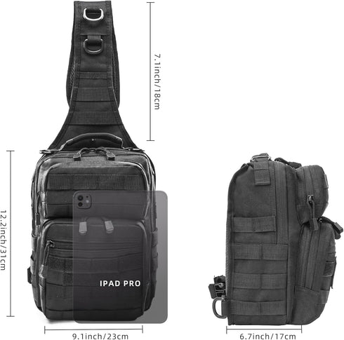 gracedon Backpack Pack Tactical Chest Sling bag Military Molle Assault Range Bags for Outdoor Sports Travel