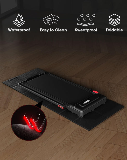 VTORY Foldable Treadmill Mat for Carpet, Exercise Equipment Mat for Home Fitness, High Density PVC Protector