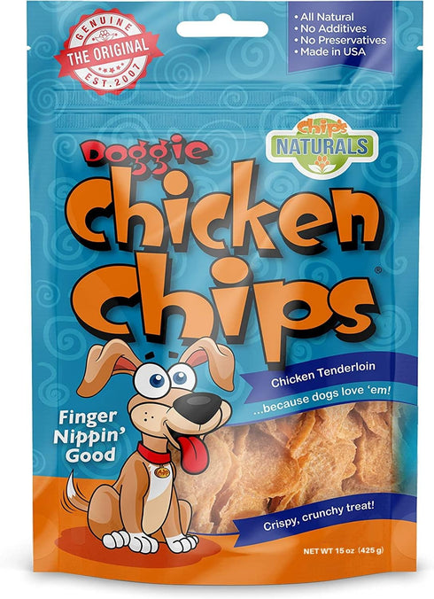 All Natural Chicken Chips - Dog Treats Made with USA Sourced Chicken (Large - 15 oz bag)