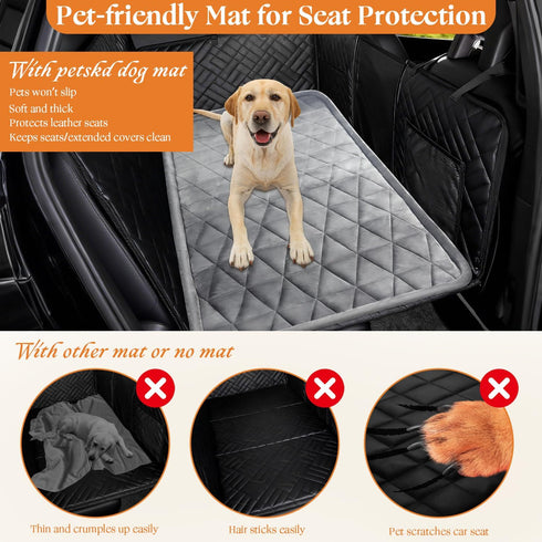 Petskd Non-Slip Dog Bed for Car Back Seat Cover, Soft Pet Mat fits Backseat Extenders, Portable and Easy Clean Dog Mats