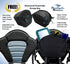 Pactrade Marine Adjustable Straps Black Gray Padded Deluxe Kayak Seat with Detachable Storage Backpack Bag for Canoeing