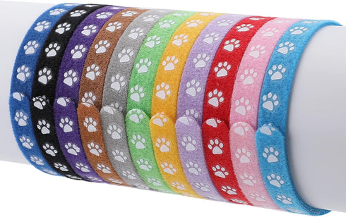 Newborn Puppy Collars, 12 Pcs Adjustable Super Soft Nylon Whelping Collars for Newborn Puppies, Dog Identification Bands