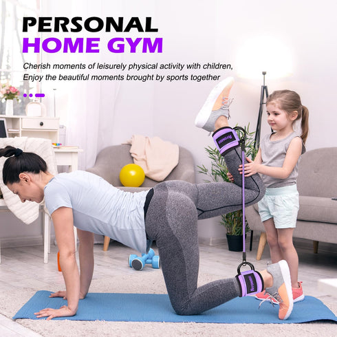 Resistance Bands with Cuffs, Ankle Bands for Working Out, Home Fitness Equipment for Legs and Glutes