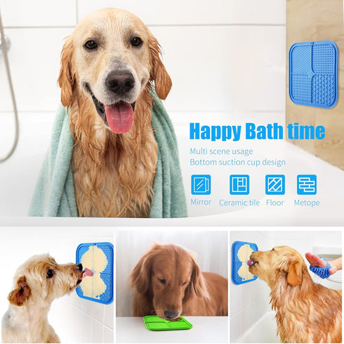 Licking Mat Slow Feeder for Dogs and Cats, Premium Lick Pad with Suction Cups for Anxiety Relief, 2 Pack