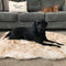 Asrug Soft Faux Fur Pet Bed Mat, Plush and Fluffy Throw Rug for Dogs Cats, Brown & White, 3ftx5ft