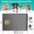Large Dog Mat for Food and Water - 39.4" x 27" Waterproof Pet Feeding Mats with Residue Collection Pocket (Light Grey)