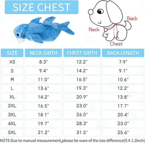 NACOCO Pet Shark Costume Clothes - Cute Christmas Dog Apparel for Large Dogs, Fall and Winter (Blue, 4XL)