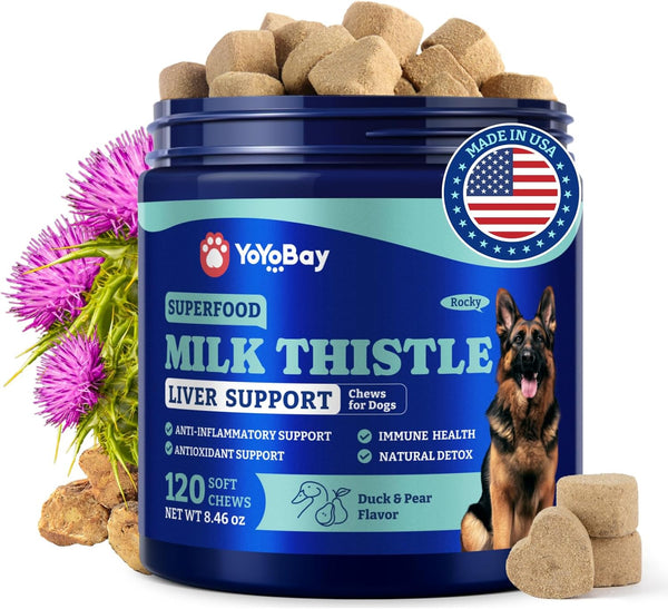 Milk Thistle Liver Support Chews for Dogs Soft Chews with NAC, Curcumin,