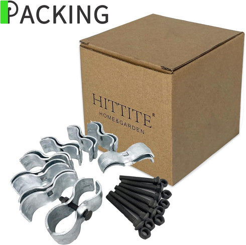 HITTITE 8 Set Dog Kennel Panel Clamps for Chain Link Fence Panel with 1-3/8"/32mm Diameter, Saddle Clamps